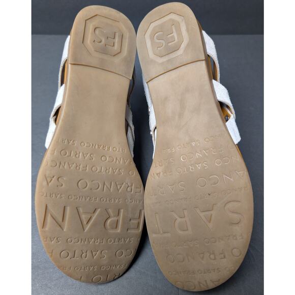 Franco Sarto Gretchen Strappy Sandals WOMENS SIZE 7 Gray Suede Slingback Flats - Picture 5 of 8